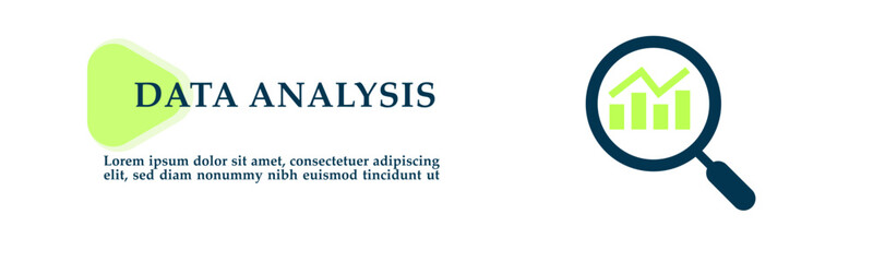 Data analysis icon on vector illustration concept. For background presentation, infographics, promotion or web banner graphics. 