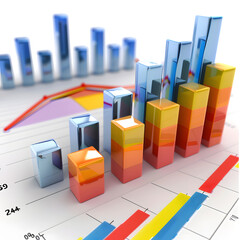 Graph showing stock information, Bar graph, stock trading market, news