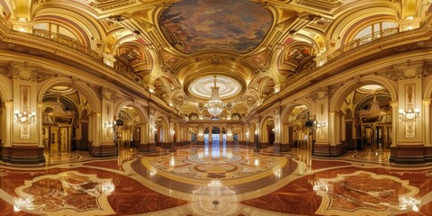 Obraz premium ornate lobby of a hotel with a domed ceiling