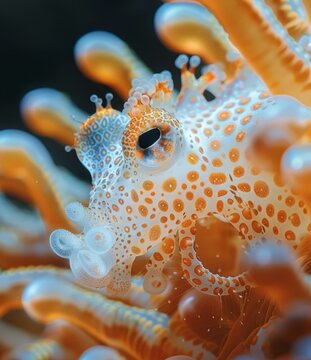 Underwater close up of a colorful sea slug
