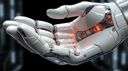 The intricate mechanics of a robotic hand