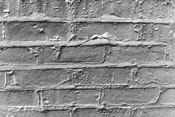 old brick wall in black and white film negative