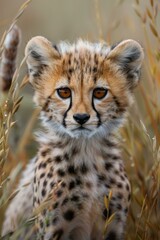 Obraz premium Portrait of a cheetah cub