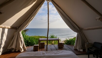 Seaside Serenity: Luxurious Glamping Tents with Ocean Vistas