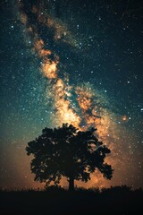 Starry Night Over Tree