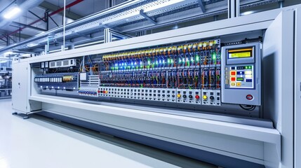 Industrial control panel with indicator lights and buttons