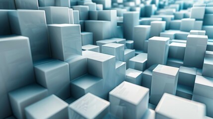 Blue And Gray 3D Cubes