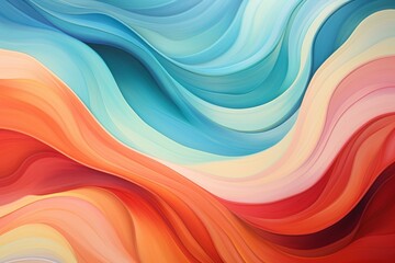 Obraz premium Colorful abstract painting with smooth wavy shapes