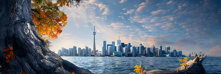 Naklejka premium Skyline of Toronto in Canada