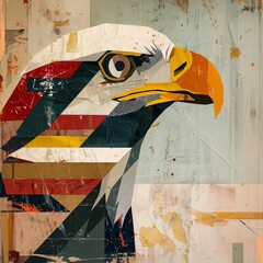 AI generated illustration of an abstract artwork of an eagle