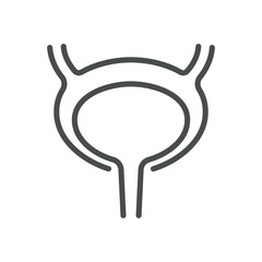 Female Urinary Tract Icon. Line Vector Illustration of Female Urinary System, Symbolizing Women's Urological Health. Isolated Outline Sign.