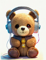 teddy bear with headphones - 806117607