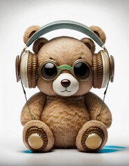 teddy bear with headphones - 806117616