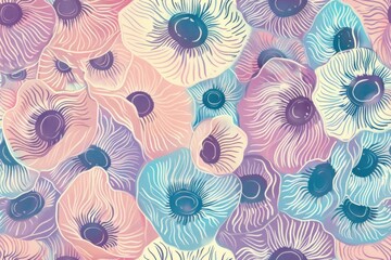 Elegant pastel floral pattern on pink and blue background for seamless design concept