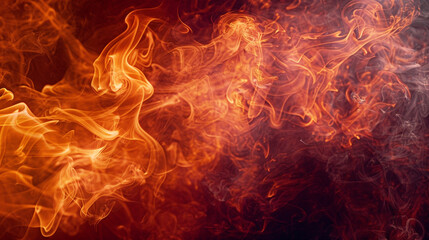 Smoke captured in a snapshot of motion, in vivid orange and deep burgundy, resembling the fiery leaves of autumn.