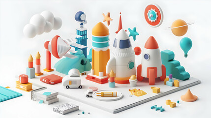 Creative 3D Icon in Cartoon Style: Emphasizing Innovation and Originality