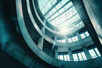 Facade of a high-rise building with colored decorative shutters.. Beautiful simple AI generated image in 4K, unique.