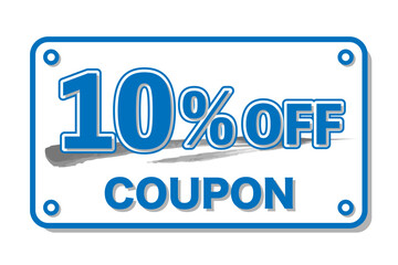 長方形クーポン10％OFF　青