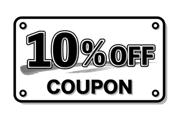 長方形クーポン10％OFF　黒