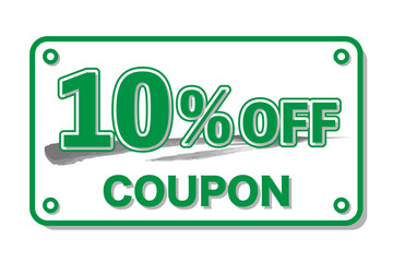 長方形クーポン10％OFF　緑