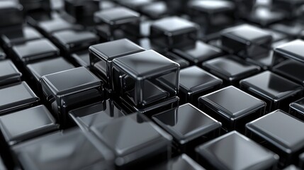 Dark silver cubes. Abstract metallic background. Modern design. 3d render