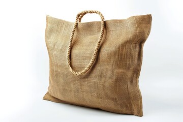 Blank white eco-friendly tote bag mockup with shadow.. Beautiful simple AI generated image in 4K, unique.