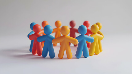 Cartoon 3D Icon: Teamwork and Collaboration Concept Symbol for Emphasizing Collective Efforts and Shared Goals