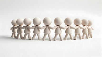 Unity in Style: 3D Cartoon Teamwork Icon