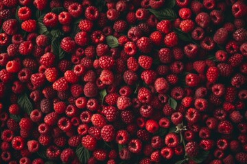 Close-up of vibrant red raspberries with intricate textures on a dark background. Phone wallpaper....