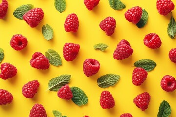 Rasp berries in a group wallpaper - ai generative. Beautiful simple AI generated image in 4K, unique.