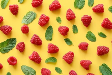 White and red strawberries. Close-up. Background. Texture.. Beautiful simple AI generated image in...