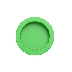 Green checkbox. Isolated. Transparent background. Circle. 3d illustration.