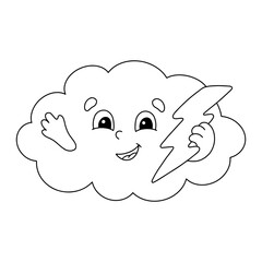 Coloring page for kids. Digital stamp. Cartoon style character. Isolated on white background. Vector illustration.