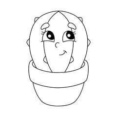 Coloring page for kids. Digital stamp. Cartoon style character. Isolated on white background. Vector illustration.