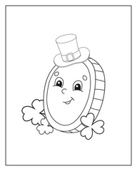 Coloring book page for kids. Cartoon style character. Isolated on white background. Vector illustration.