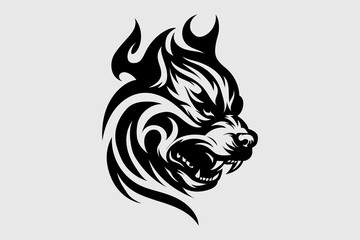 Vector illustration tribal dog template design