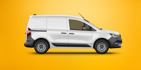 Panel Van Mockup: 3D Rendering on Isolated Colored Background