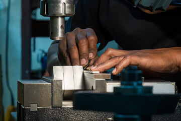  The metal working operation on NC milling machine. © Pixel_B