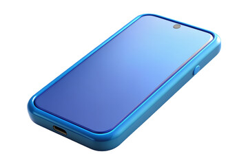 a blue cell phone with a blue case  smartphone 3D icon