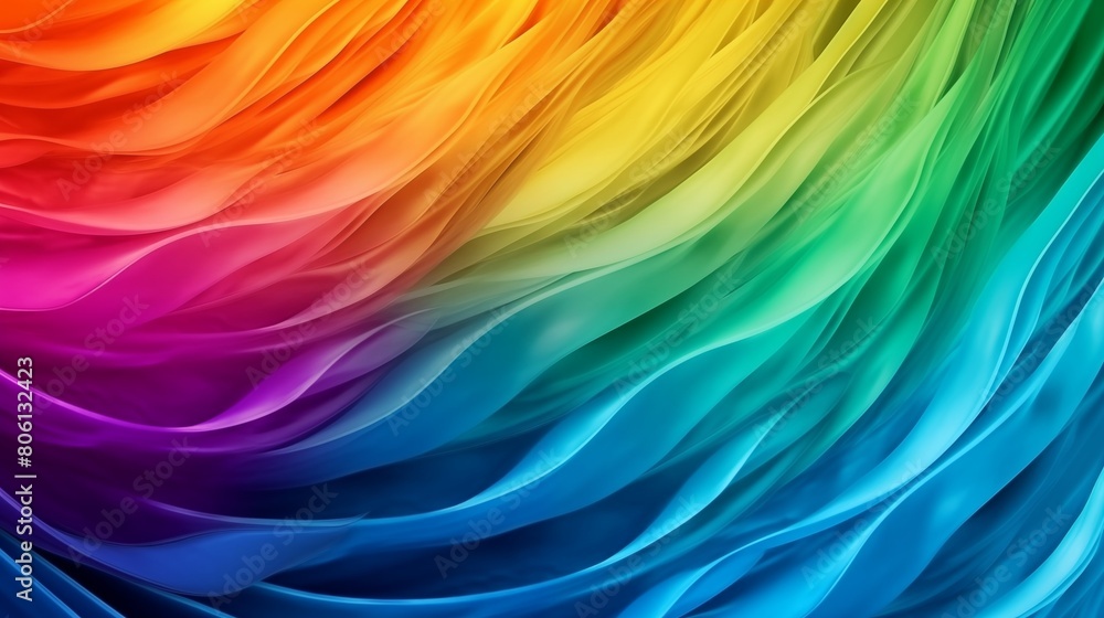 Wall mural abstract rainbow colored waves background