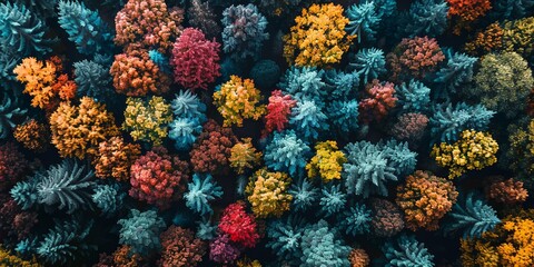trees in the forest from above