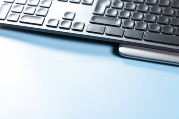 Computer keyboard with laptop.