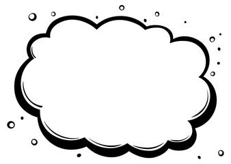 Fototapeta premium black dialog cloud or cloud frame without background