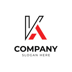 KA AK K AND A Abstract initial monogram letter alphabet logo design