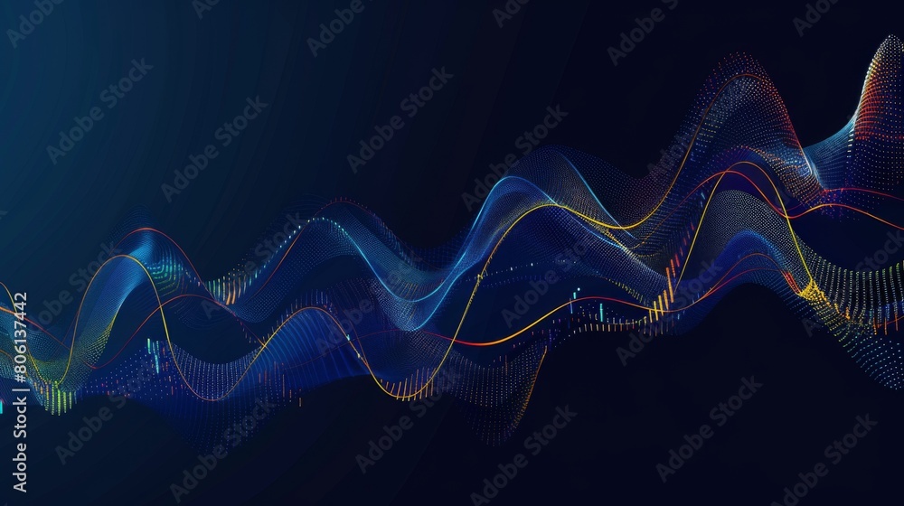 Aufkleber a line graph depicting stock market trends, with fluctuating lines representing the dynamic nature o