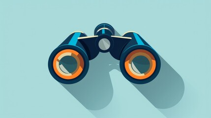 Perfect for any digital interface, this flat vector icon of binoculars combines simplicity with functionality
