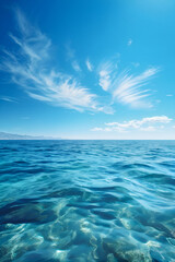 Obraz premium Serene Palette: Blue Hues Dance Over the Mediterranean sea. generative AI