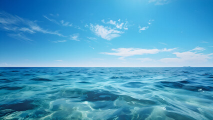 Obraz premium Endless Azure: A Perfect Day over the Tranquil Mediterranean Sea. generative AI