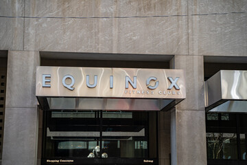 Naklejka premium Equinox Fitness Clubs on Wellington Street West. Toronto, Canada - April 30, 2024.