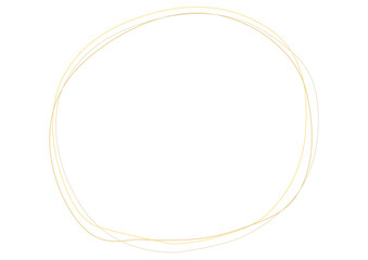 黄色い手描きの重なり合う円フレーム